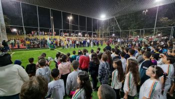 PREFEITO TUTI BOMTEMPO INAUGURA A ARENA MEU CAMPINHO.