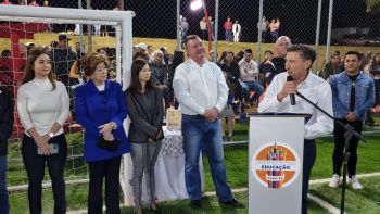 PREFEITO TUTI BOMTEMPO INAUGURA A ARENA MEU CAMPINHO.