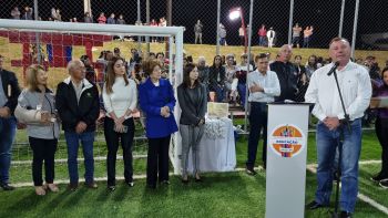 PREFEITO TUTI BOMTEMPO INAUGURA A ARENA MEU CAMPINHO.