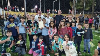 PREFEITO TUTI BOMTEMPO INAUGURA A ARENA MEU CAMPINHO.